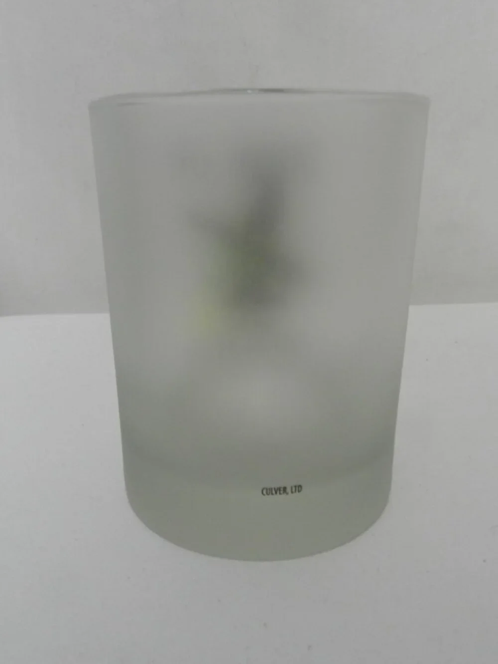 Culver Double Old Fashioned Gnomes Witches Halloween Frosted Glass Set 2 NEW